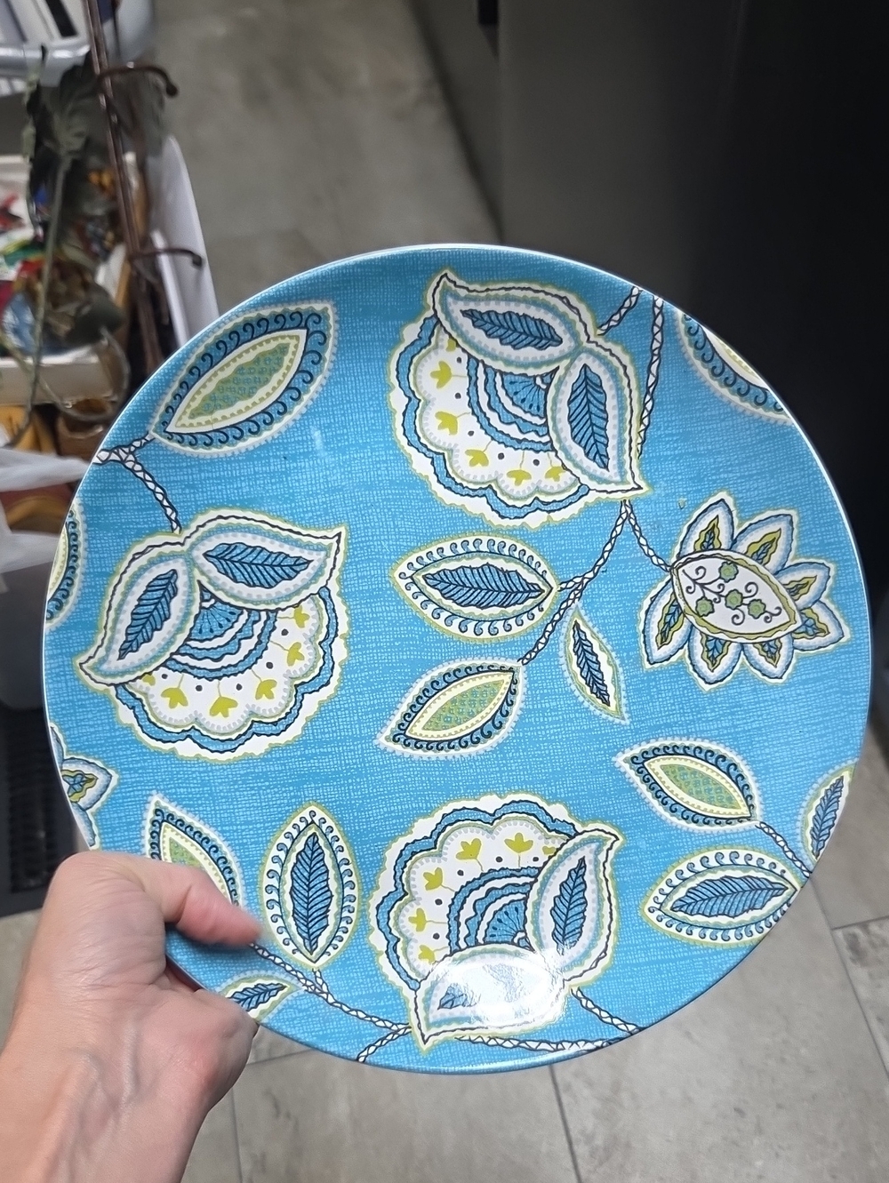 Blue Floral Melamine Dinner Plate - Home Dining